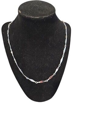Sarah Coventry Necklace Silver Tone Bar Chain 30 Inch Classic Fashion Minimalist